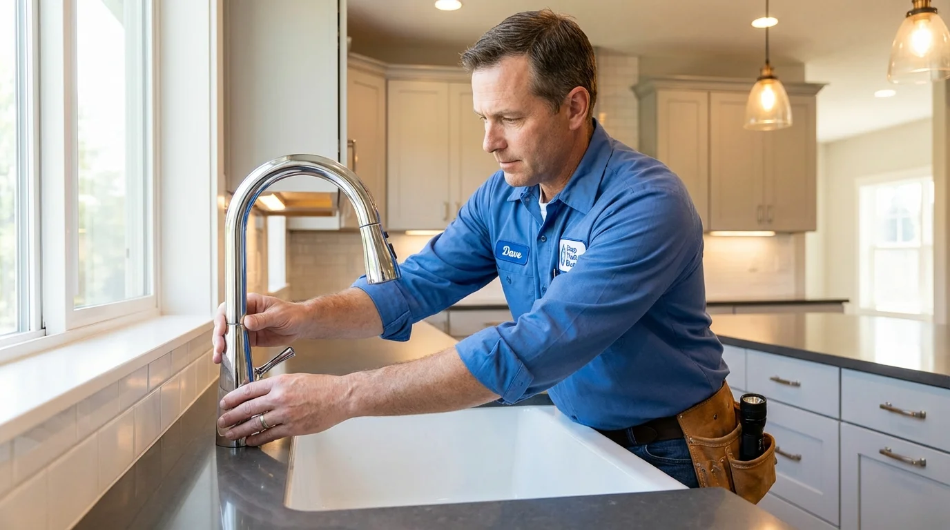 Kitchen faucet installation by Johns Plumbing LLC in Eagle Lake